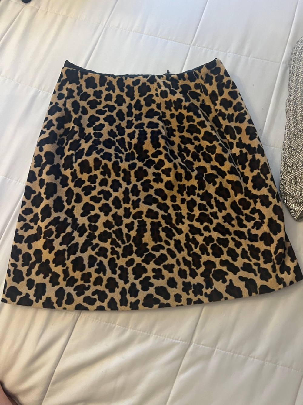 Vintage early 90’s Leooard Print A-Line Mini Skirt - Tan/Black